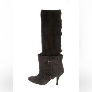Givenchy size 6 1/2 Grey suede booties with attached leg warmers. Unique